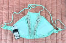 Load image into Gallery viewer, Women's Halter Bikini Top, High Neck with Mesh Lace, Mossimo, Sizes, LG/ XL & SM