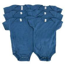Load image into Gallery viewer, 6 Pack - American Apparel Organic Short-Sleeve Onesie, Blue, 12-18 Months New