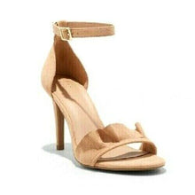 Load image into Gallery viewer, Women's Sandi Ruffle Heel Sandal Pumps - A New Day™ Taupe 9.5