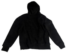 Load image into Gallery viewer, Women's Fluffy Plush Hoodie Full Zip Lined Hooded Sweatshirt w/Pockets Blk Large