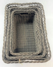 Load image into Gallery viewer, Metro Incorporated Rectangular Basket 3 Piece Set Large Nesting Storage Baskets