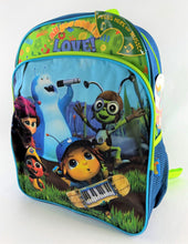Load image into Gallery viewer, Beat Bugs 16" Bookbag, All You Need is Love, Front Pocket & Mesh Side Pockets