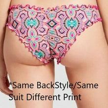 Load image into Gallery viewer, Women's Wave Ruffle Cheeky Bikini Bottom - Shade & Shore™ Coral Print S