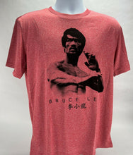 Load image into Gallery viewer, Bruce Lee Men's Graphic Soft Microfiber T-Shirt, Heathered Red
