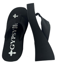 Load image into Gallery viewer, 24 Pack Case Lot for Resale Gypsy Soule Sandals 3" Platform Heel Flip Flops - BLACK