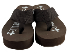 Load image into Gallery viewer, 24 Pack Case Lot for Resale Gypsy Soule Sandals 2" Heel Wedge Flip Flops - Brown
