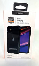 Load image into Gallery viewer, Spigen iPhone 11 Slim Armor Essential S CLEAR / BLACK Case w/ Metal Kickstand