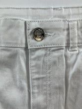 Load image into Gallery viewer, Women's Rolled Leg Shorts Dual Pockets, Button Fly Comfort Fit, White Waist 28"