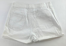 Load image into Gallery viewer, Women's Rolled Leg Shorts Dual Pockets, Button Fly Comfort Fit, White Waist 28"