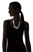 Load image into Gallery viewer, Tova Side Clasp Blue Necklace, Gorgeous Mix of Blue Stones & Crystals