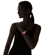 Load image into Gallery viewer, Devoted Pink Agate 3 Bracelet Set, Light and Dark Pink Agate with Gold Accents