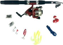 Load image into Gallery viewer, CASE LOT of 24 Fishing Kits - 33 Piece Fishing Kits w/Rods & Reels for Resale