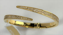 Load image into Gallery viewer, Michael Kors Matchstick Pave Gold-Tone Cuff Bracelet, 14K Gold Plating
