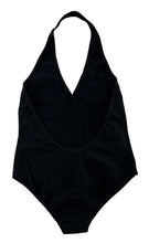 Load image into Gallery viewer, Ladies Halter Bodysuit American Apparel Cotton Spandex Bodysuit Black - M