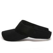 Load image into Gallery viewer, Black Sun Visor Comfort Fit Adjustable Visor Cap Open Hat Unisex Adult