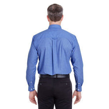 Load image into Gallery viewer, Ultra Club Men's End on End Long Sleeve Button Down Shirt Wrinkle Resistant BLU