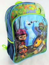 Load image into Gallery viewer, Beat Bugs 16" Bookbag, All You Need is Love, Front Pocket & Mesh Side Pockets