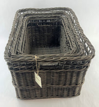 Load image into Gallery viewer, Metro Incorporated Rectangular Basket 3 Piece Set Large Nesting Storage Baskets
