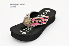 Load image into Gallery viewer, 24 Pack Case Lot for Resale Gypsy Soule Sandals 3" Platform Heel Flip Flops - BLACK