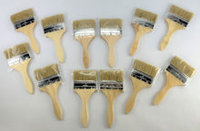 Load image into Gallery viewer, 12 Pack of 4" Paint Brushes for Paint, Stains, Varnishes, Glues, Touch-up and Gesso