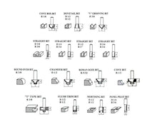 Load image into Gallery viewer, 15 Piece EDM ROUTER BIT SET - 1/4" Shank Tungsten Carbide Edges in Aluminum Case