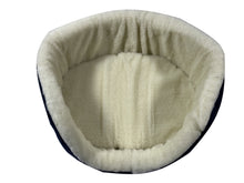 Load image into Gallery viewer, Plush Sherpa Lined Pet Bed with Removable Cushion, Size Med - Dark Navy