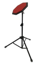 Load image into Gallery viewer, DRUM PRACTICE PAD 8x8" Octagon + STAND Adjustable 19-32" Swivel RED
