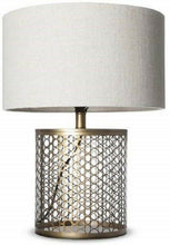 Load image into Gallery viewer, My Swanky Home Industrial Modern Bronzed Gold Metal Table Lamp & Shade
