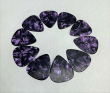 Load image into Gallery viewer, LOT of 10 PURPLE Tortoise - GUITAR PICKS Celluloid .48mm