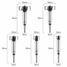 Load image into Gallery viewer, 5 Piece Drill Bit Set FORSTNER BITS 15-35mm Heavy Duty Circular Carbide Edges