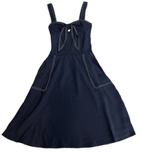 Load image into Gallery viewer, Nautical Twist Sundress from A New Day, Adjustable Strap Navy Sailor Dress Large