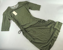 Load image into Gallery viewer, A New Day Cinched Waist Dress Heathered Olive Jersey Dress w/Copper Accents Small