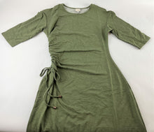Load image into Gallery viewer, A New Day Cinched Waist Dress Heathered Olive Jersey Dress w/Copper Accents Small