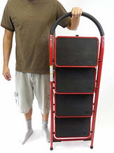 Load image into Gallery viewer, Lot of 15 FOUR-STEP LADDERS - 4 level 150kg capacity - Red - Folding