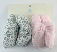 Load image into Gallery viewer, 2 Pack Baby Girl Bootie Set Pink & Gray Cloud Island Cotton Baby Shoes 6-12Month
