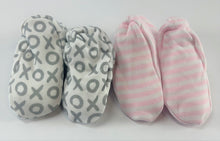 Load image into Gallery viewer, 2 Pack Baby Girl Bootie Set Pink & Gray Cloud Island Cotton Baby Shoes 6-12Month
