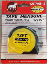 Load image into Gallery viewer, 12ft by 1/2" Retractable Tape Measure, Thumb Lock & Belt Clip, Stud Marks 16"