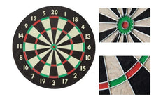 Load image into Gallery viewer, Dartboard Set - Double Sided 16.5" DART BOARD + 6 Brass Tipped DARTS