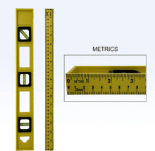 Load image into Gallery viewer, 16" Level with Ruler on Side - 3 Vial Plastic Yellow Level Measurement Tool