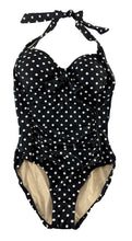 Load image into Gallery viewer, Vintage Polka Dot Swimsuit by Merona Molded Cups Synched Waist One Piece Medium
