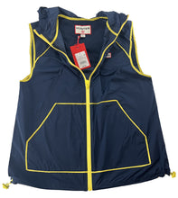 Load image into Gallery viewer, Hooded Water Resistant Windbreaker Vest by Hunter for Target Navy & Yellow X-Small
