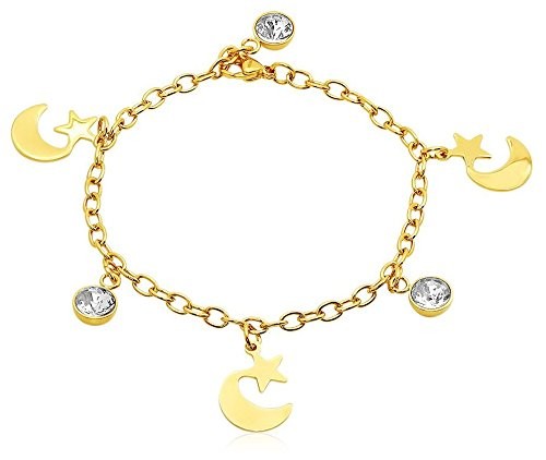 18k gold stainless steel bangle charms