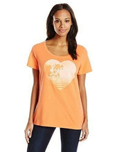 Load image into Gallery viewer, Life is Good Women's Creamy Scoop "Listen to Your Heart" Tee, Large, Orange