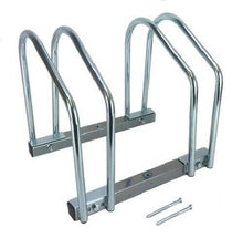Load image into Gallery viewer, 2 Bike Bicycle Stand Parking Garage Storage Organizer Cycling Rack Silver Twin