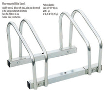 Load image into Gallery viewer, 2 Bike Bicycle Stand Parking Garage Storage Organizer Cycling Rack Silver Twin