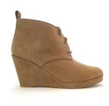 Load image into Gallery viewer, Women's Dolce Vita Terri Lace Up Wedge Booties Color: Light Taupe Size: 5.5 US