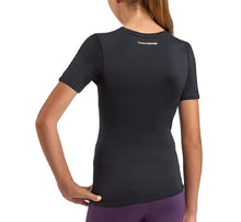 Load image into Gallery viewer, Tommie Copper Girls Core Short Sleeve V Neck Tee Shirt, Black, Size: X-Small