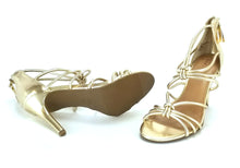 Load image into Gallery viewer, A New Day, Women's Knotted Tubular Heels, Back Zipper Secure Fit, Color: Gold