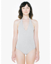 Load image into Gallery viewer, American Apparel Ladies Halter Bodysuit Heather Grey Ladies Med Cotton Spandex