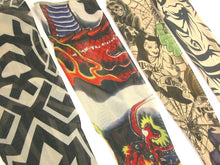 Load image into Gallery viewer, Set of 4 NYLON TATTOO SLEEVES tribal + inked Halloween Costume Biker Punk Rocker